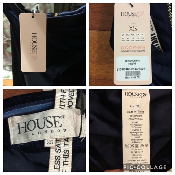 House of CB London “Careda” Velvet Mesh  Dress. - Picture 6 of 8